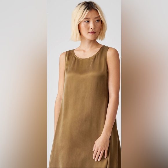 Eileen Fisher Sandwashed Shaped Dress - Picture 4 of 10